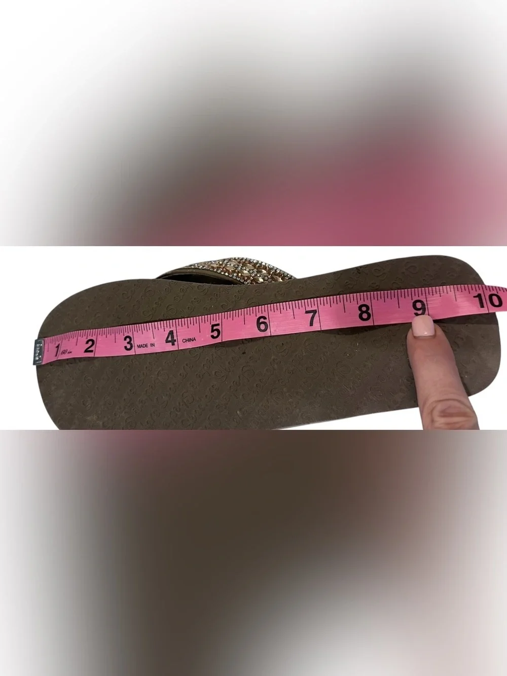 Skechers Women's Cali Vinyasa Wedge Flip Flops Sandals Shoes Tan Size 8.5